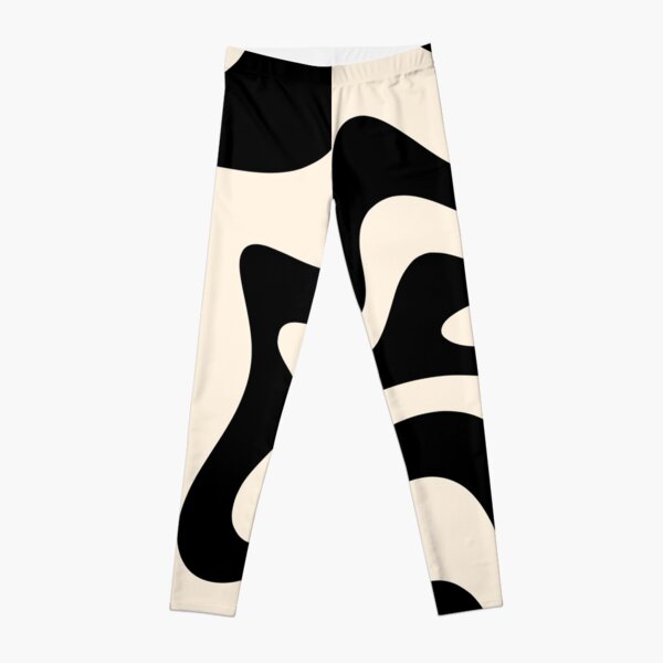 Shop Lissel Flowers Scandi Abstract Cutout Pattern in Black and Almond Cream  Leggings by kierkegaart on Society6!
