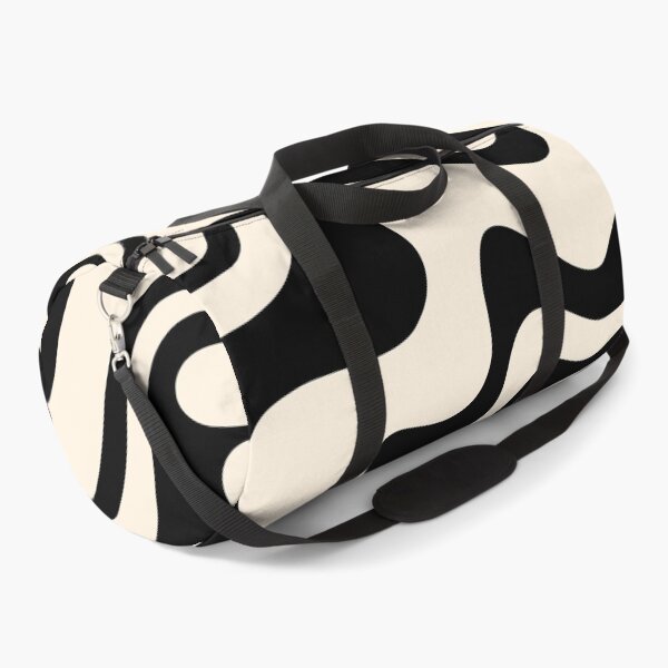 Aperçu de l'œuvre Big Retro Liquid Swirl Abstract Pattern Noir et Crème d'Amande créée et vendue par kierkegaard.