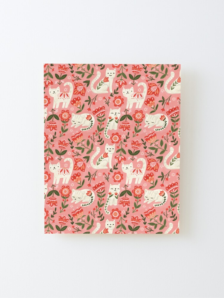 Alternate view of Folk Cat Pattern Mounted Print