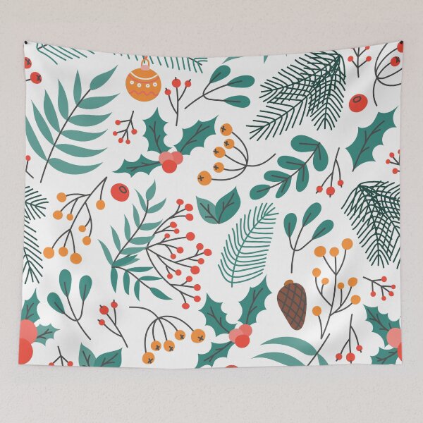Item preview, Colorful winter foliage Christmas pattern designed and sold by GoDesign1.