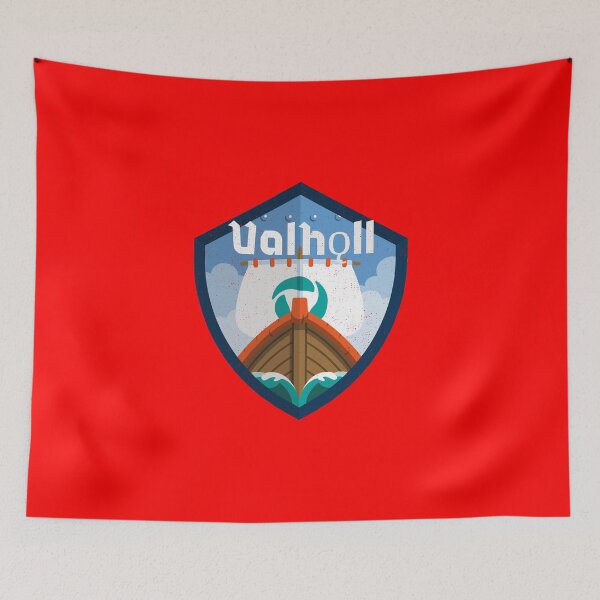 Item preview, Valhǫll shield with a Viking long ship  designed and sold by LargeShop.