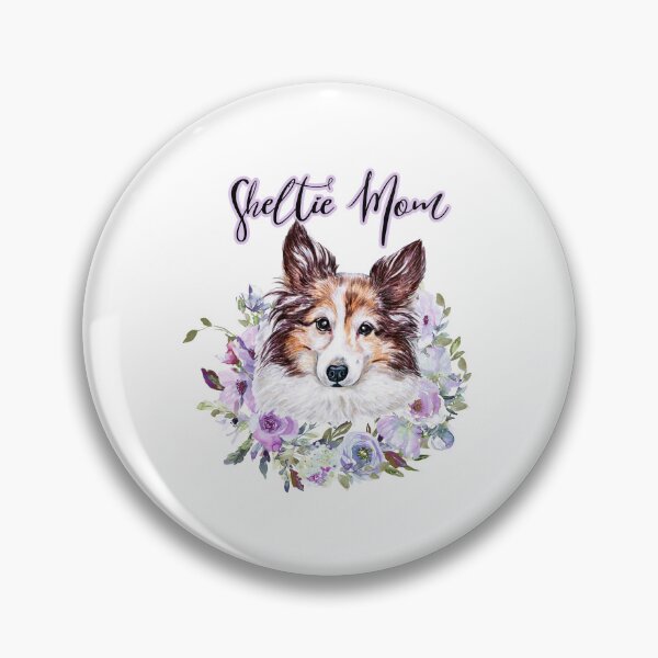Item preview, Sheltie Mom Cute Sheltie with Purple Flower Wreath Illustration Art designed and sold by adriana-holmes.