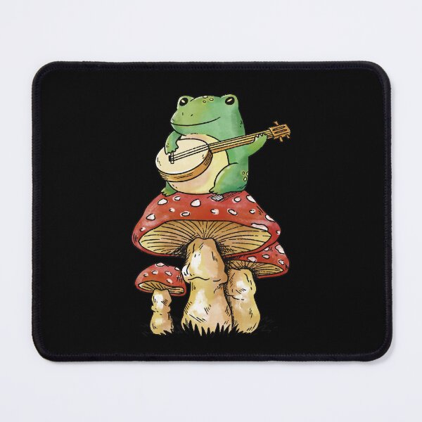 Item preview, Cottagecore Aesthetic Frog Playing Banjo on Mushroom Cute designed and sold by BOUBOULE2022.