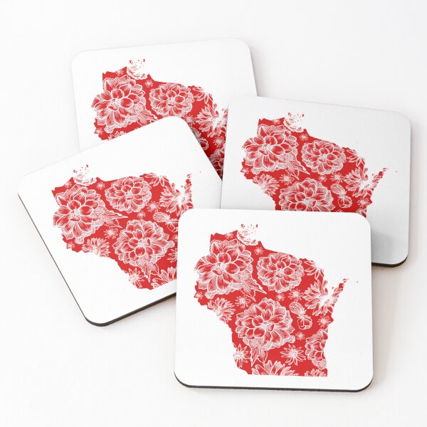 Item preview, Wisconsin State Red and White Floral designed and sold by CampK80.