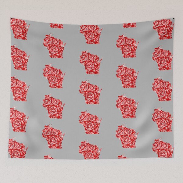 Item preview, Wisconsin State Red and White Floral designed and sold by CampK80.
