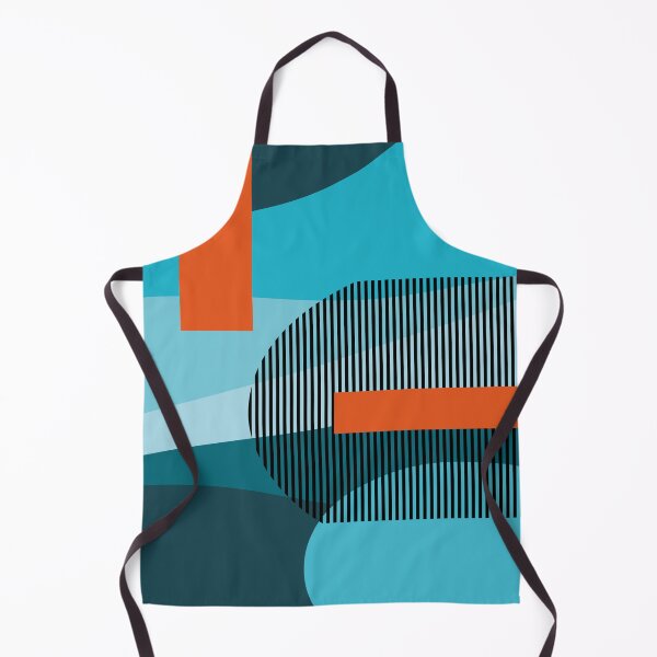 Item preview, Retro Abstract and Geometric Shapes No.1 Blue, Orange designed and sold by QuestingPixel.