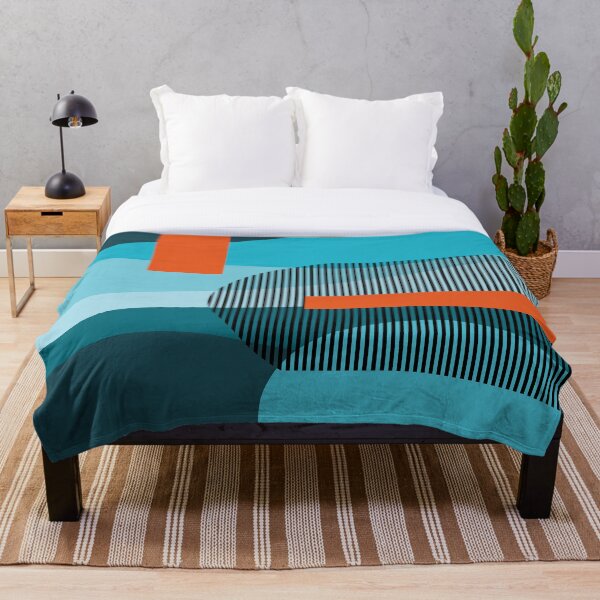 Artikelvorschau, Retro abstrakte und geometrische Formen No.1 Blau, Orange entworfen und verkauft von QuestingPixel.