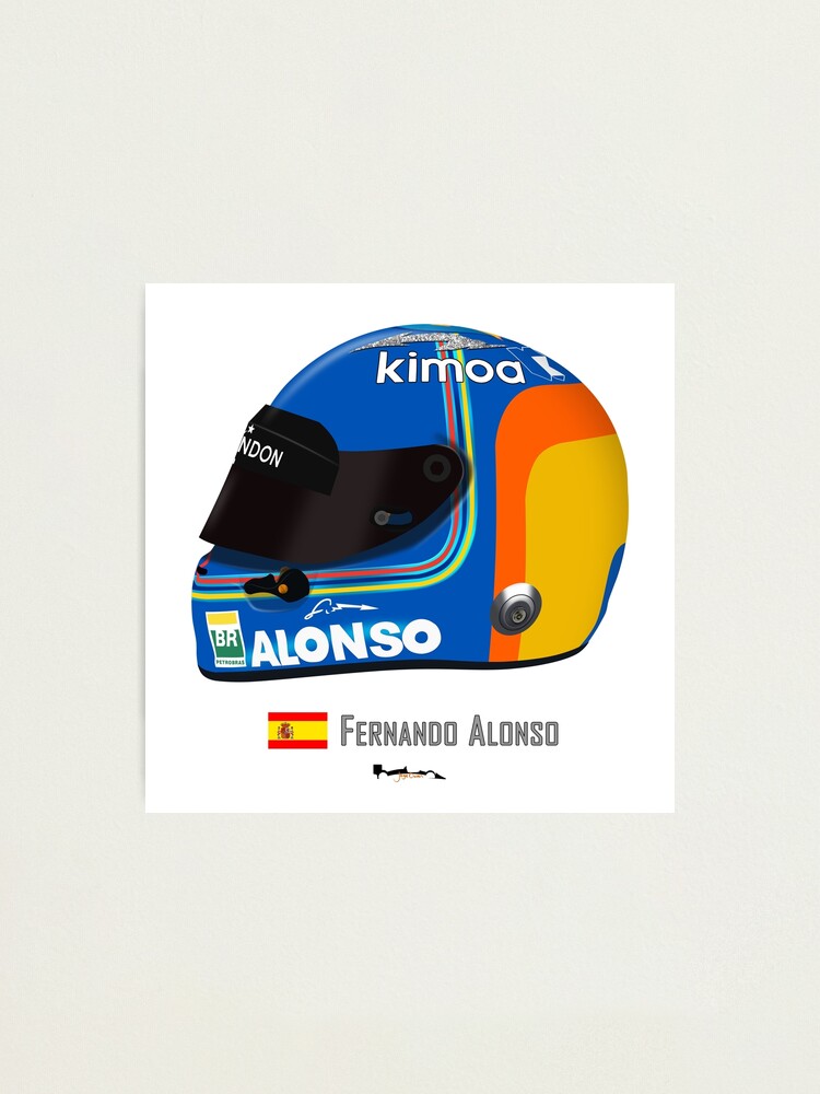 Fernando Alonso Helmet 2018 Abu Dhabi Final by Jage Owen Photographic Print