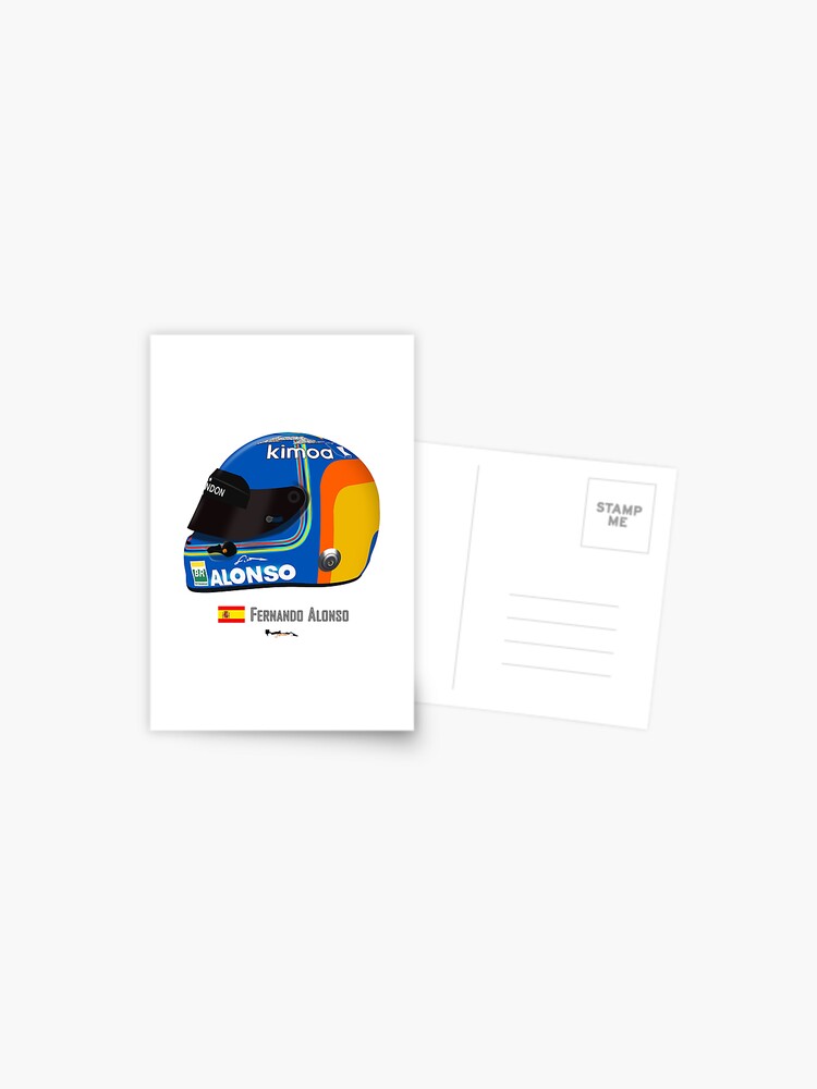 Fernando Alonso Helmet 2018 Abu Dhabi Final by Jage Owen Postcard