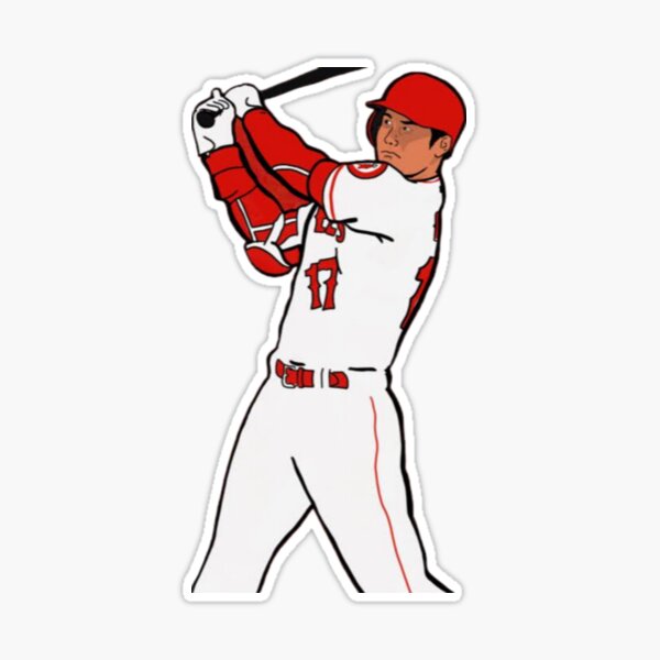 Shohei Ohtani #17 Los Angeles Angels of Anaheim Red Jersey Sticker for  Sale by TheBmacz