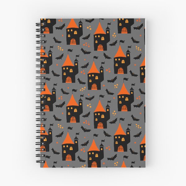 Artikelvorschau, Gruselige Fledermäuse und Häuser des Halloween-Musters entworfen und verkauft von GoDesign1.
