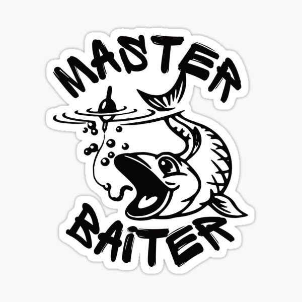 Men's Funny Fishing, Best Master Baiter Vintage Tshirt Design, Fishing Gifts  For Men Sticker for Sale by calalassy
