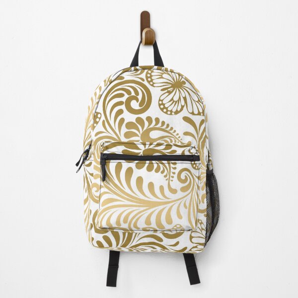 Item preview, Gold and white flowers and butterflies pattern designed and sold by GoDesign1.