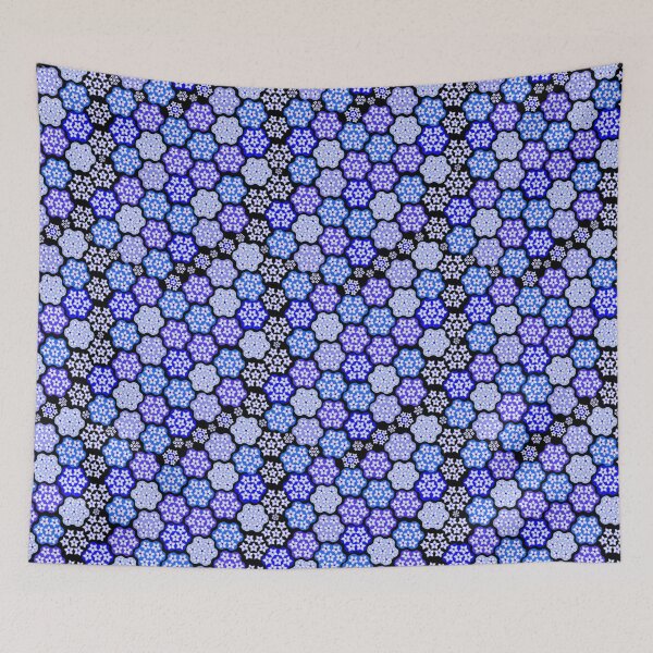 Artikelvorschau, Blue Melliflowery on Black Repeat 5748 entworfen und verkauft von Art in My Loft.