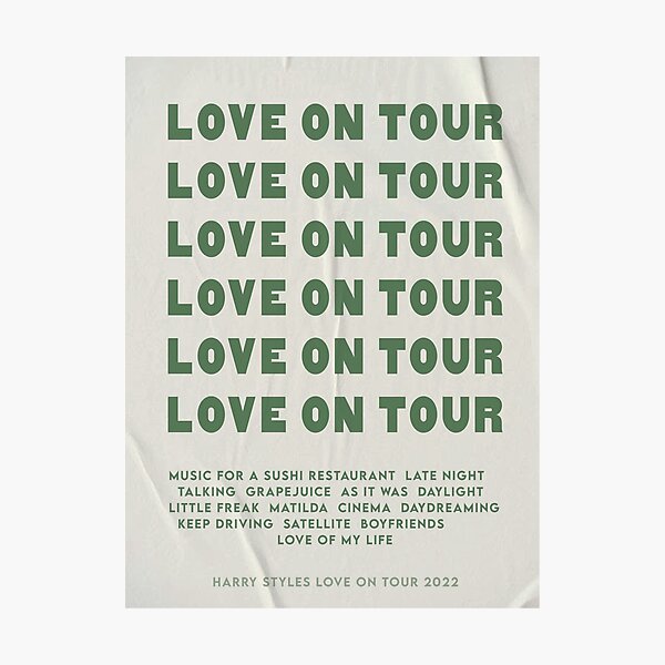 Love On Tour Tracklist Photographic Print