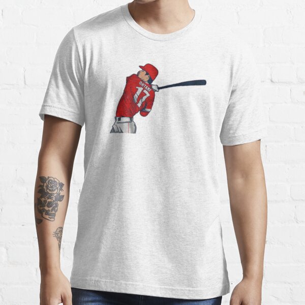 Shohei Ohtani Los Angeles Angels Majestic Women's Double Play Cap Logo Name  & Number V-Neck T-Shirt - Red