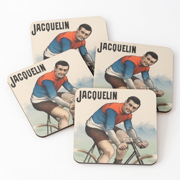 Item preview, JACQUELIN en su bicicleta francesa Póster de ciclos antiguos designed and sold by retroposters.