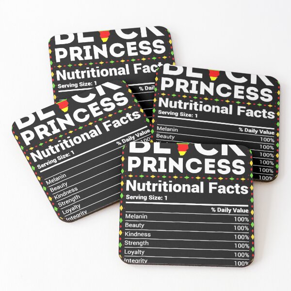 Item preview, Mes de la historia afroamericana Datos nutricionales de la princesa africana Chica designed and sold by BrandyBare.