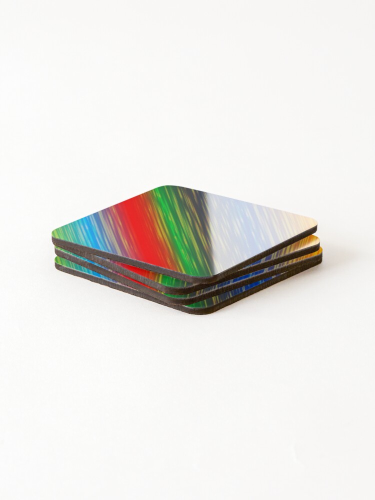 Thumbnail 4 of 5, Coasters (Set of 4), Colorful Abstract Rainbow Texture Pattern designed and sold by risingrocket.