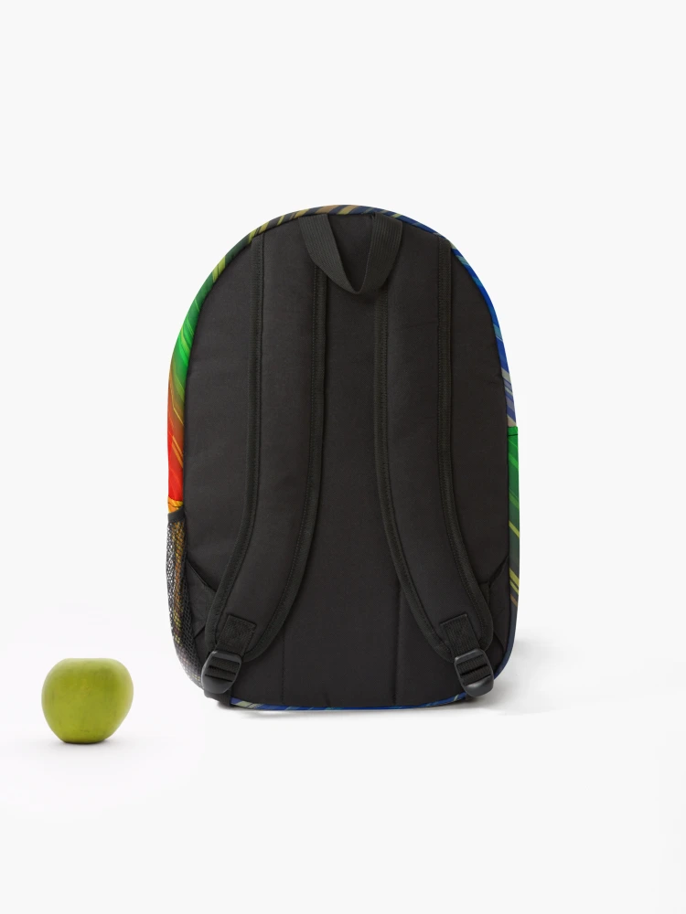 Thumbnail 2 of 3, Backpack, Colorful Abstract Rainbow Texture Pattern designed and sold by risingrocket.