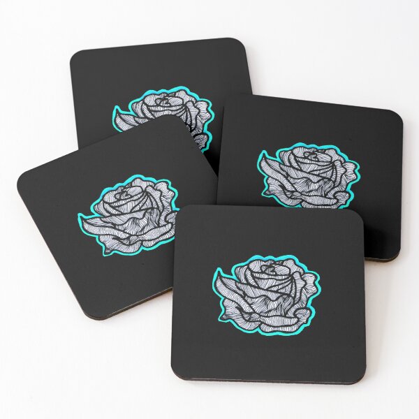 Item preview, Cyan Rose Hand Drawn Illustration designed and sold by Harriet Linton.