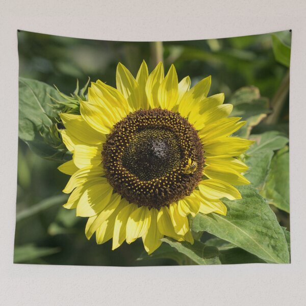Item preview, Pollinator Jewel - a Beautiful Sunflower with a Golden Bee designed and sold by Georgia Mizuleva.