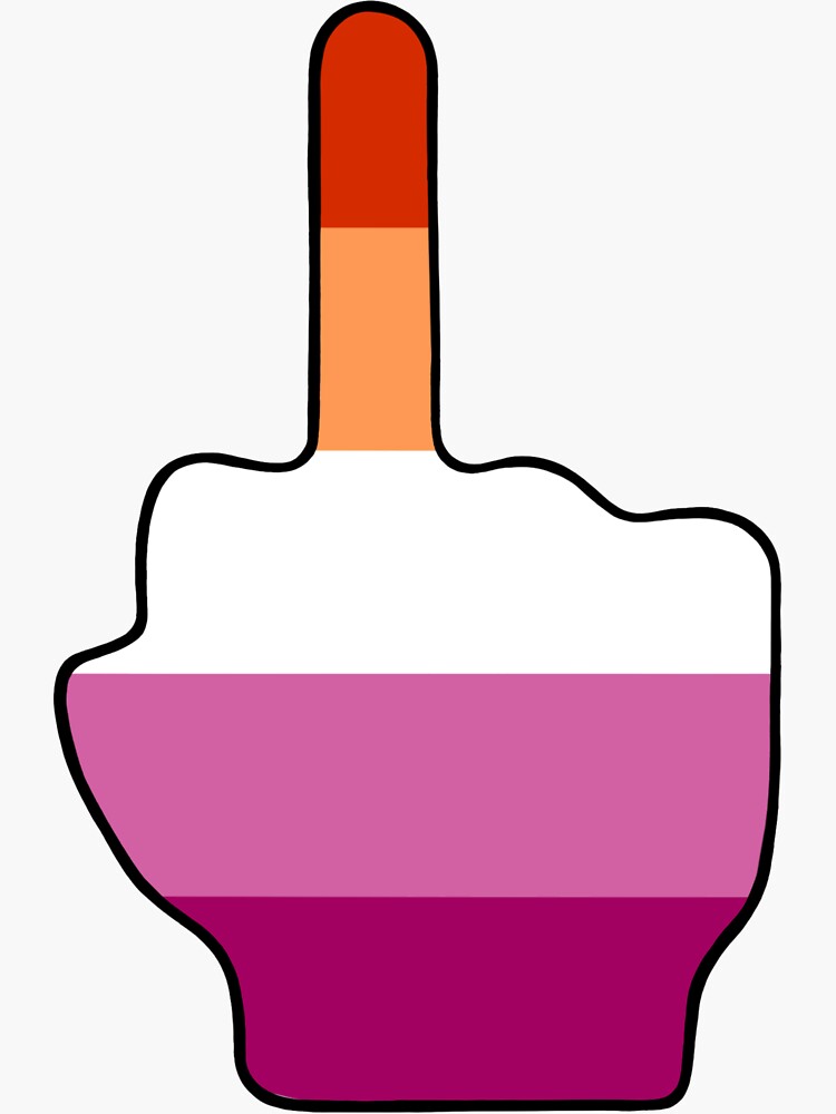 Pride Middle Finger Lesbian Sticker By Gennyevans Redbubble 