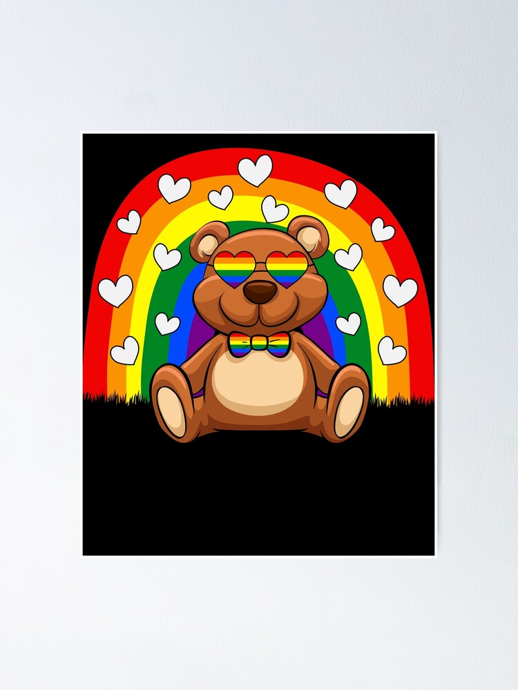 Gay Pride Rainbow Teddy Bear Lgbtq Pride Month Poster For Sale By