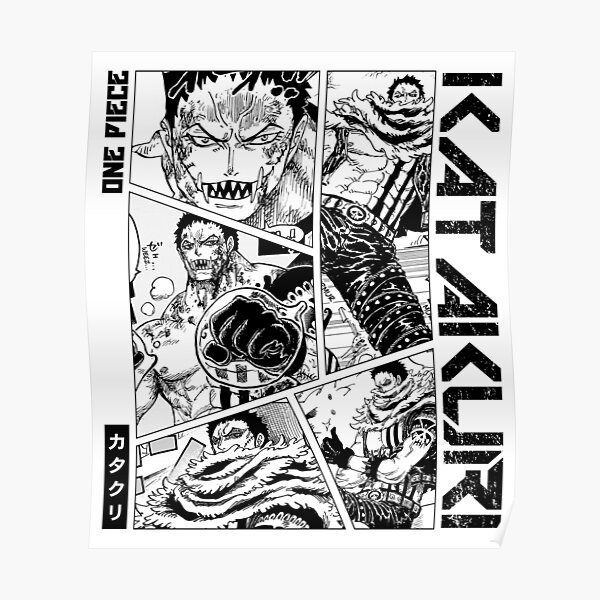 Katakuri Manga Panel Black And White Version Poster For Sale By Nivrowide Redbubble