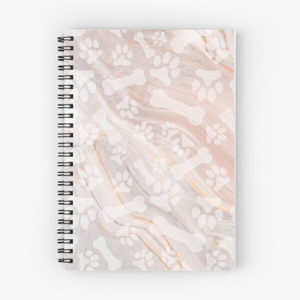 Item preview, beige marble cat dog paw and bone print pattern designed and sold by Beeroclock.