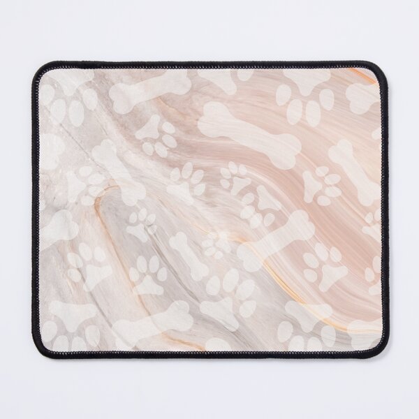 Item preview, beige marble cat dog paw and bone print pattern designed and sold by Beeroclock.