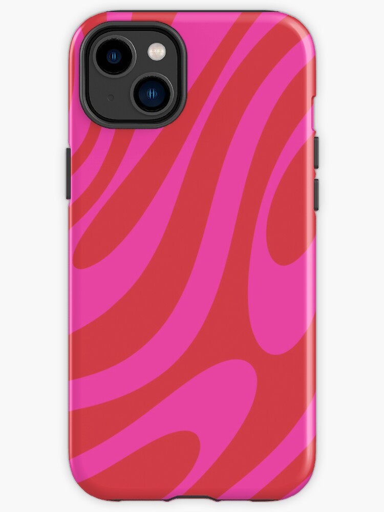 Wavy Loops Retro Abstract Swirl Pattern in Bright Magenta Hot Pink Red  iPhone Case for Sale by kierkegaard