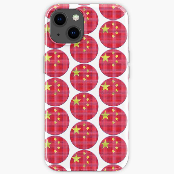 Drapeau Chine Arrondi - Carrés Pixel Coque souple iPhone