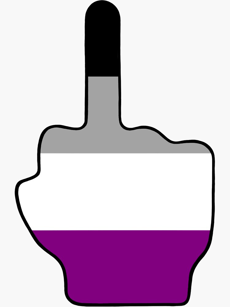 Pride Middle Finger Asexual Sticker By Gennyevans Redbubble 