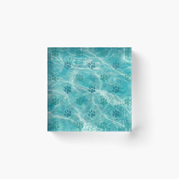 Item preview, blue ocean cat and dog paw print designed and sold by Beeroclock.