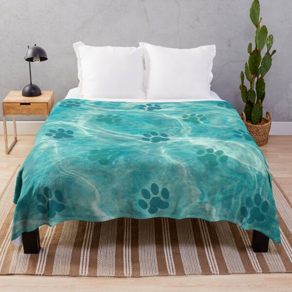 Item preview, blue ocean cat and dog paw print designed and sold by Beeroclock.