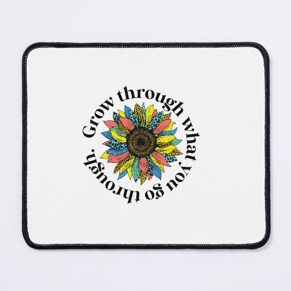 Item preview, MOTIVATIONAL QUOTE "Grow through what you go through" COLORFUL SUNFLOWER WITH LEOPARD PATTER sticker gift for wife gift for gilfriend gift for flower lovers for botanists  designed and sold by GhostAmine.