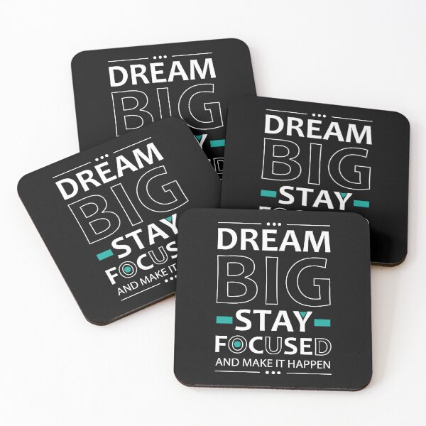 Item preview, Dream big stay focused and make it happen motivational quote - Black and white aesthetic work hard motivational quotes designed and sold by Alice-Elgawi.