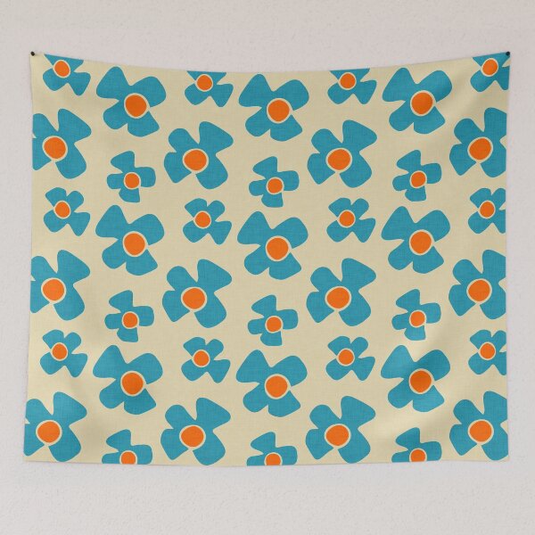 Item preview, New Flower Daisy Beige Blue designed and sold by susycosta.