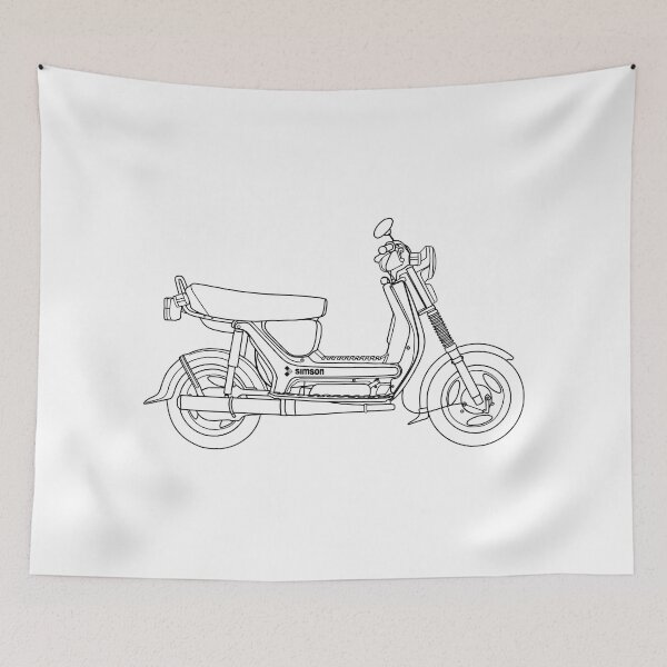Item preview, Simson SR50 scooter black lines best t-shirt design designed and sold by EdimDesign.