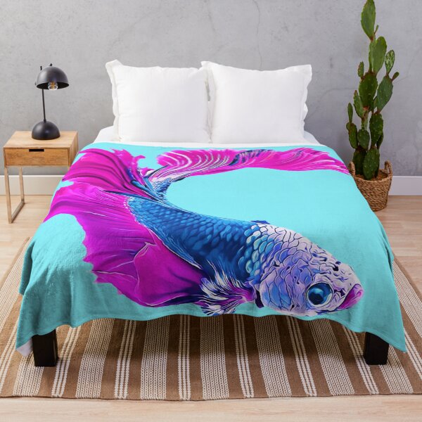 Item preview, Beautiful Dragon Scale Betta Fish - Super Delta Tail Monster Mask Blue Fuchsia Vivid Purple Betta Fish Breed designed and sold by Cawaiico.