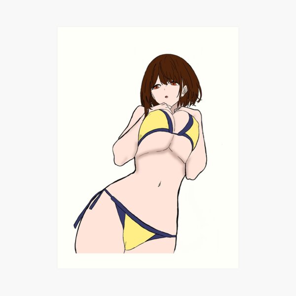 Anime Girl Bikini Waifu Design Art Print By Akumanosenshi Redbubble 7386