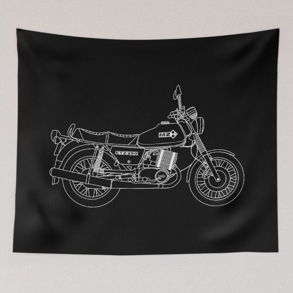 Item preview, MZ ETZ 250 motorbike two stroke white lines best t-shirt design designed and sold by EdimDesign.