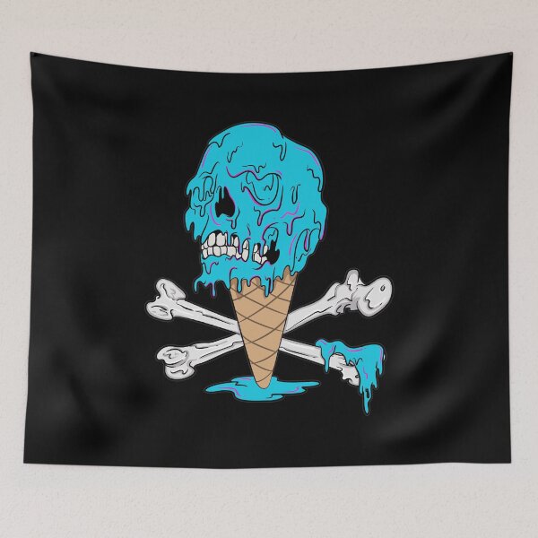 Item preview, Blue Ice Cream Melting Skull designed and sold by BlackSheepEllis.