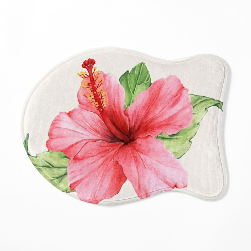 Boston Red Sox White Porcelain Flower Pink Hibiscus All Over