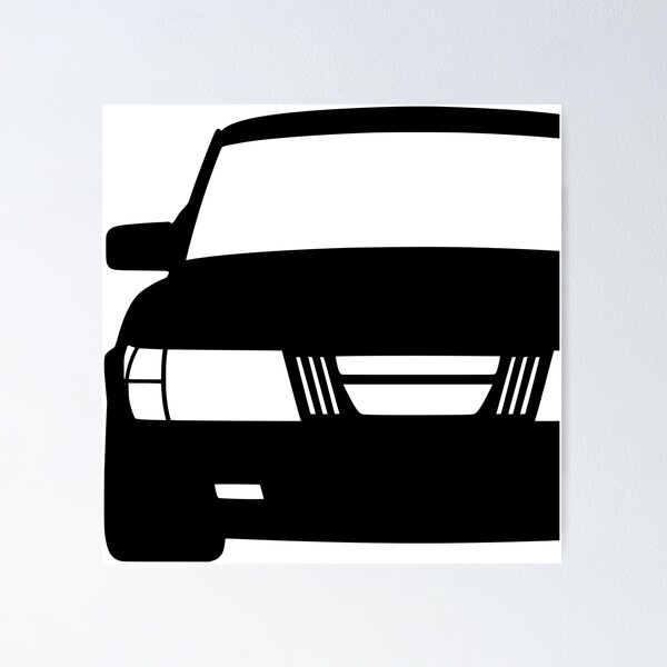Item preview, Saab 900 1978-1983 black silhouette designed and sold by EdimDesign.