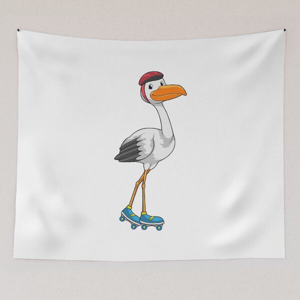 Item preview, Stork as Inline skater with Roller skates designed and sold by Snabdesign84.