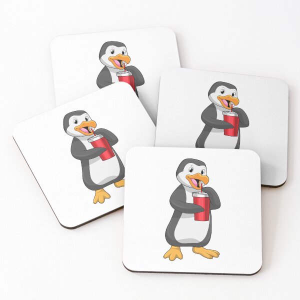 Item preview, Penguin with Drinking cup with Straw designed and sold by Snabdesign84.