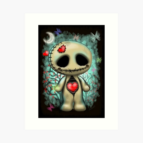 Love Creepy Cute Voodoo Doll Art Print