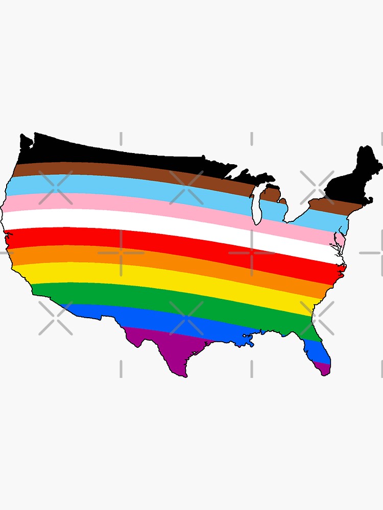 Thumbnail 3 of 3, Sticker, State Inclusive Pride designed and sold by Gayesthetic.